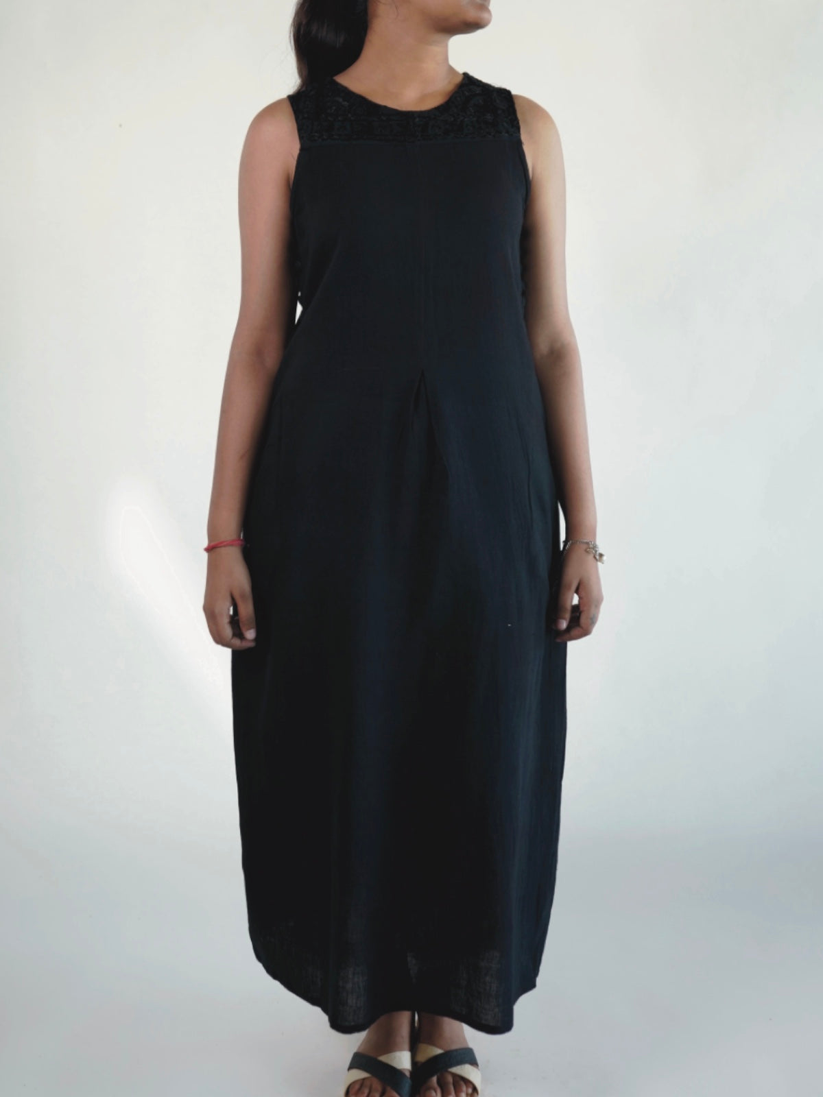 Kutch Embroidered Black Round Neck Maxi Dress