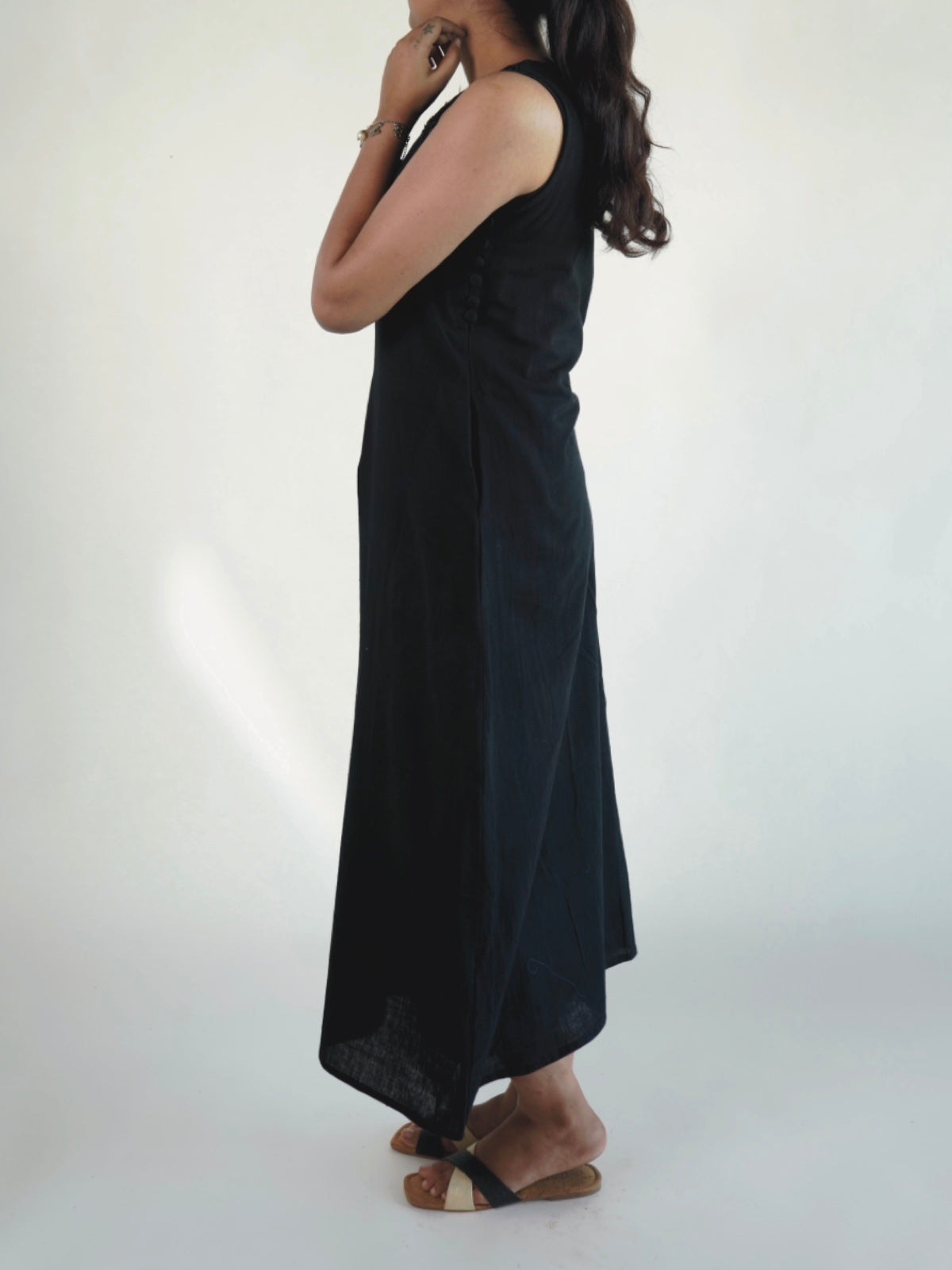 Kutch Embroidered Black Round Neck Maxi Dress