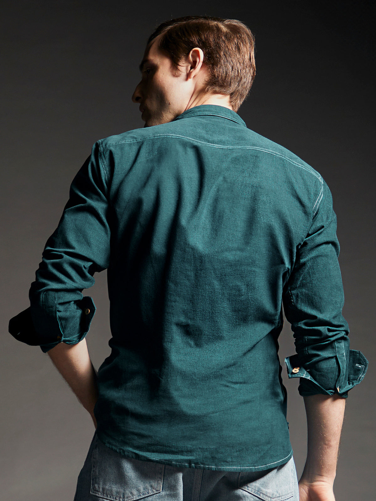 Sydney Teal- Organic Corduroy Shirt