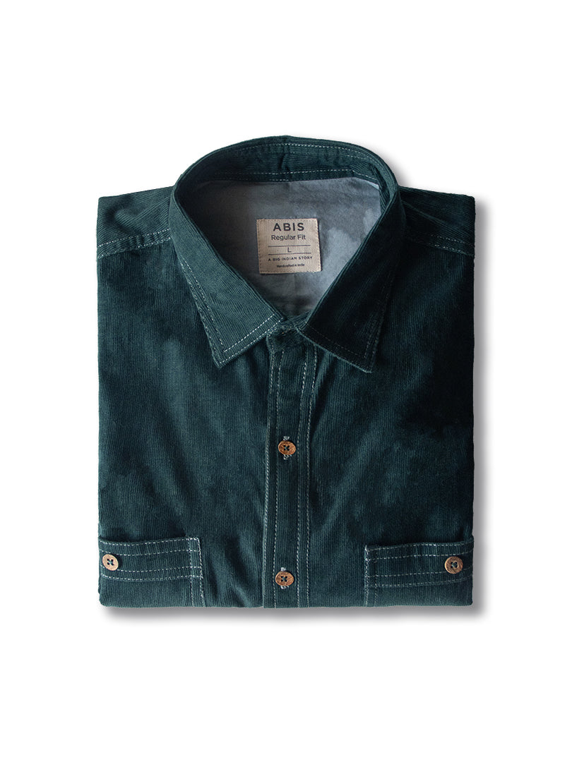 Sydney Teal- Organic Corduroy Shirt